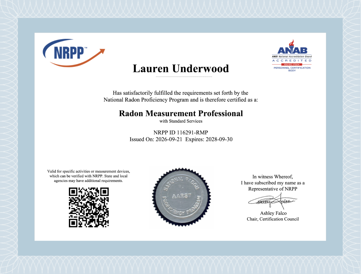 NRPP Radon Measurement Professional Nebraska