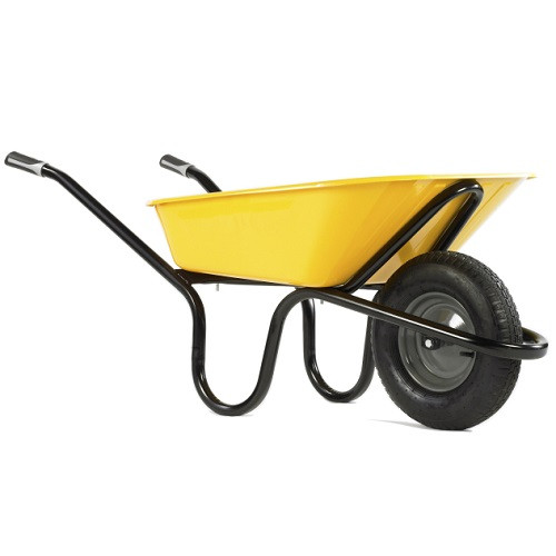 Haemmerlin Alpha Metal Wheelbarrow 120L Yellow Pan Melbros
