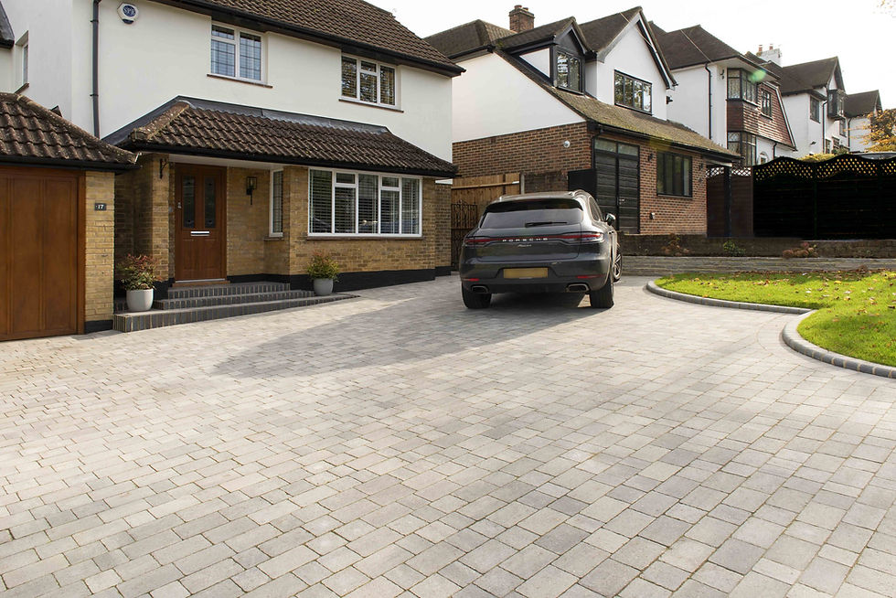 Thumbnail: Brett Alpha Trio Driveway Block Paving Mixed Pack 60mm Silver Haze