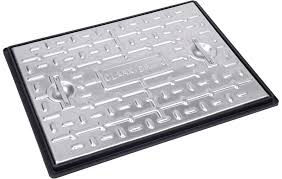 Solid Top Galvanised Manhole Cover and Frame 17T 600x450mm