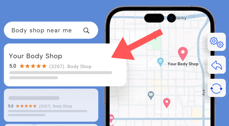 Example of a Google search ad for auto body shop near me – lead generation strategy by G2 Marketing