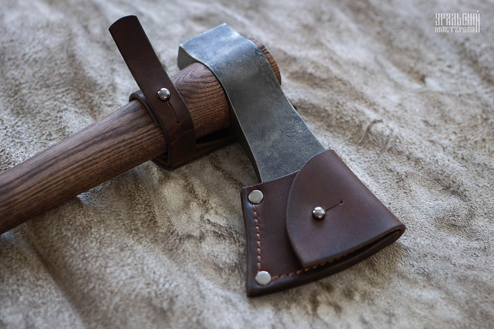 Миниатюра: Томагавк ручной работы "Ременной" с чехлом и подвесом