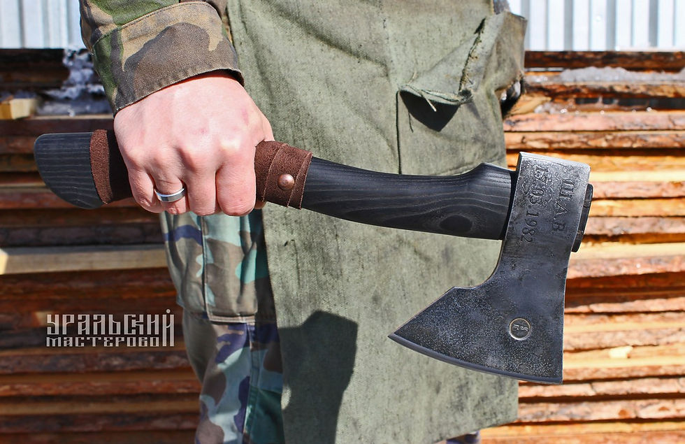 Миниатюра: Кованый топорик "Именной Дровосек" с чехлом