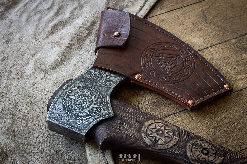 Миниатюра: Топор ручной работы "Варяг" с чехлом