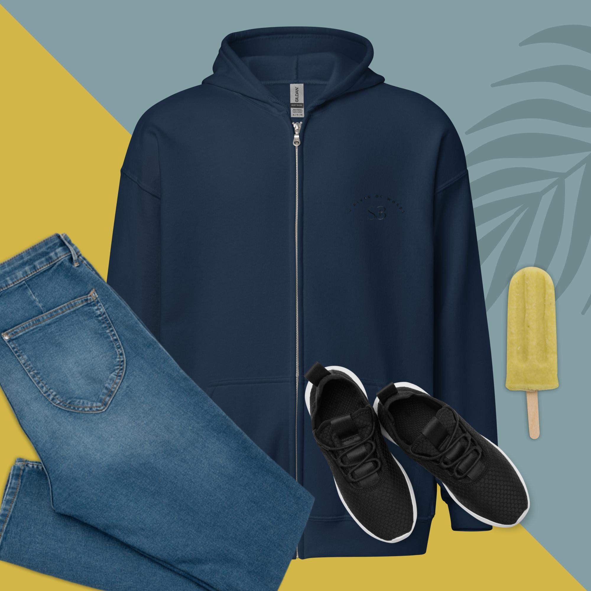 Unisex heavy Lion blend zip hoodie