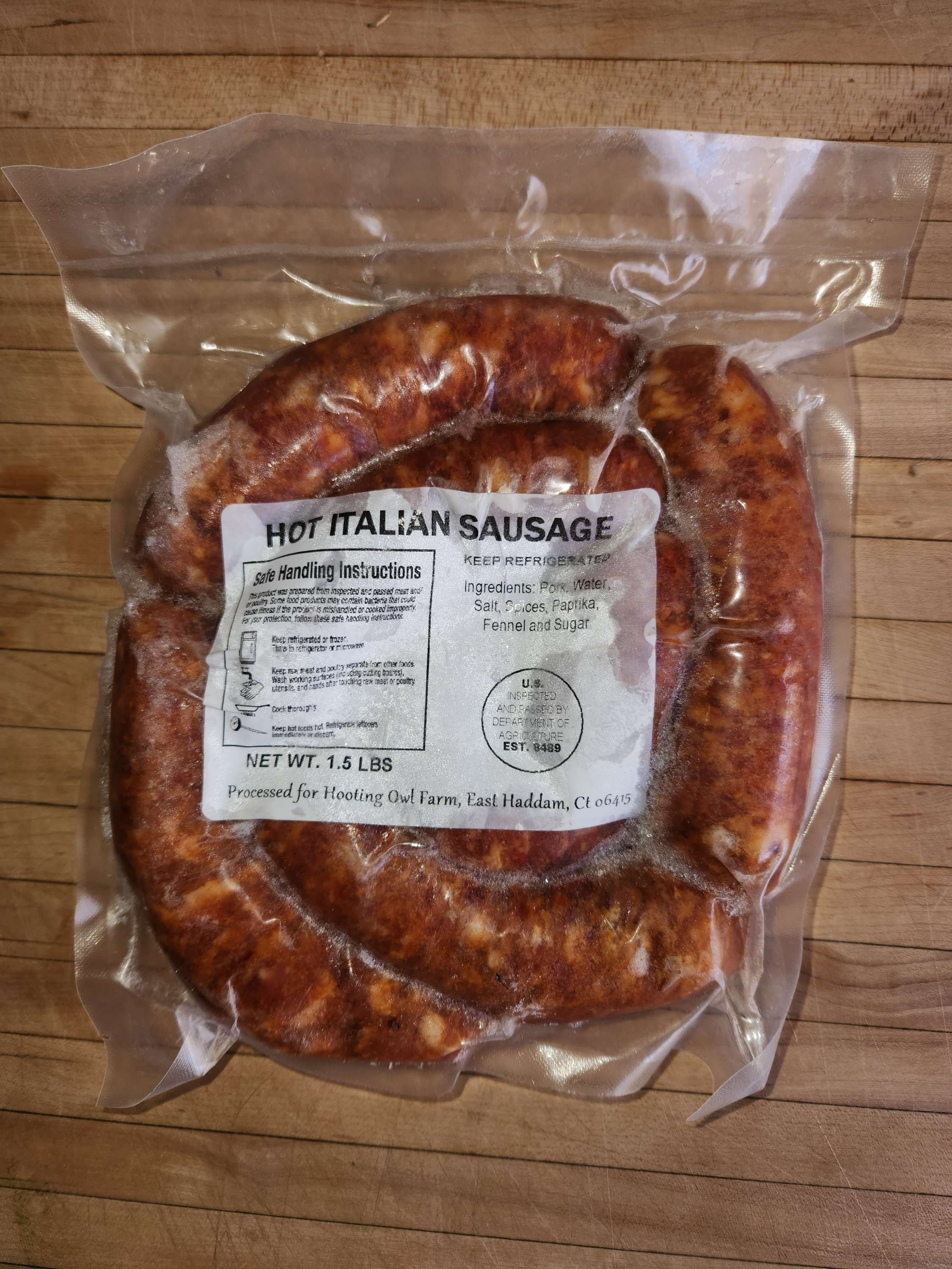 Hot Italian Sausage, Hooting Owl Farm 