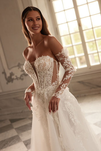 A-Linie Brautkleid InWeiß Brautatelier Leipzig