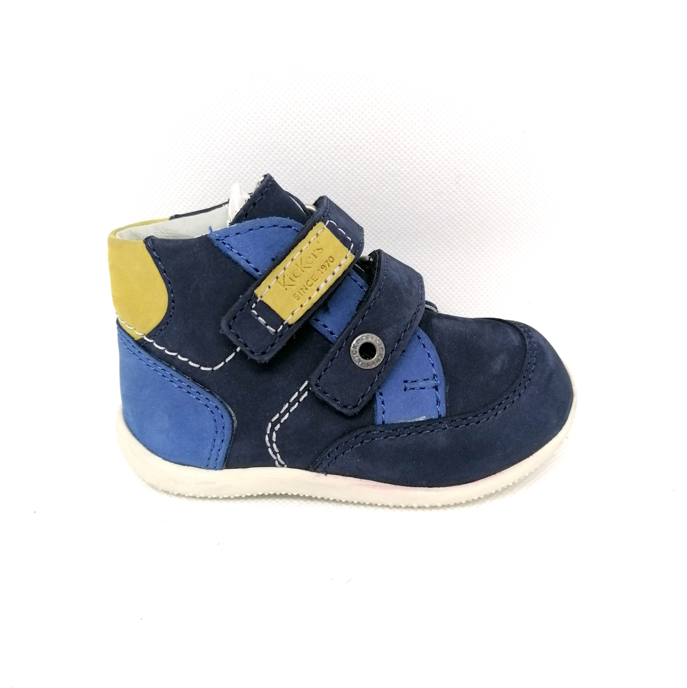 KICKERS Kinder Halbschuh mit Klettverschluss in Leder 