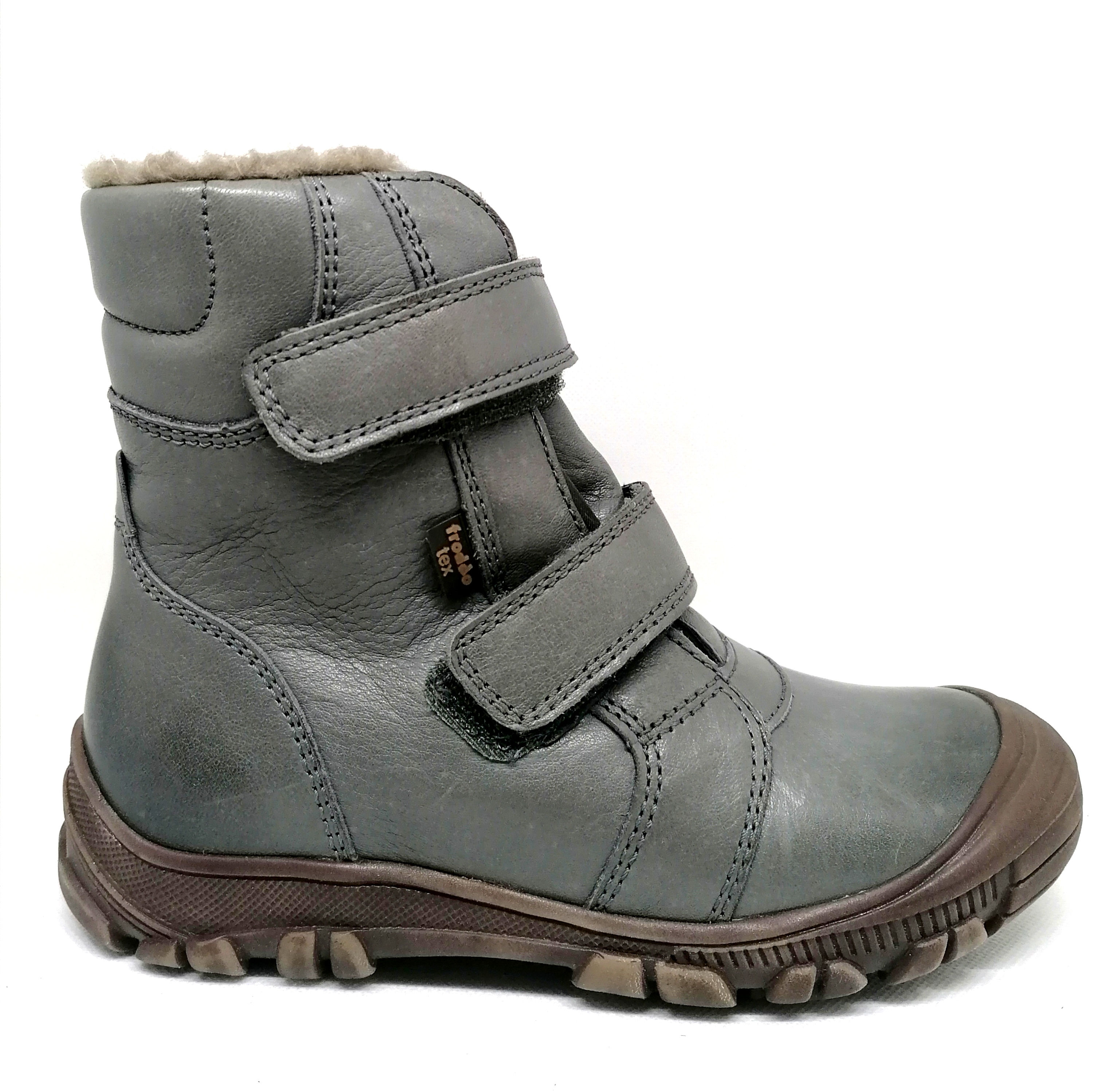 FRODDO Kinder Winterstiefel in Leder mit Klettverschluss innen gefüttert 