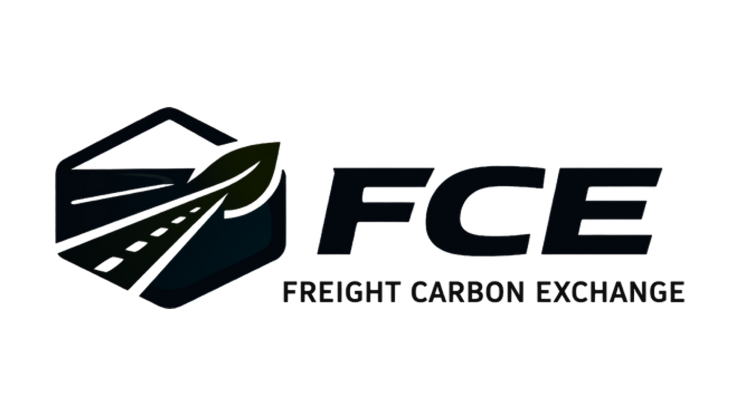 FCE Freight Carbon Exchange logo with leaf and road icon