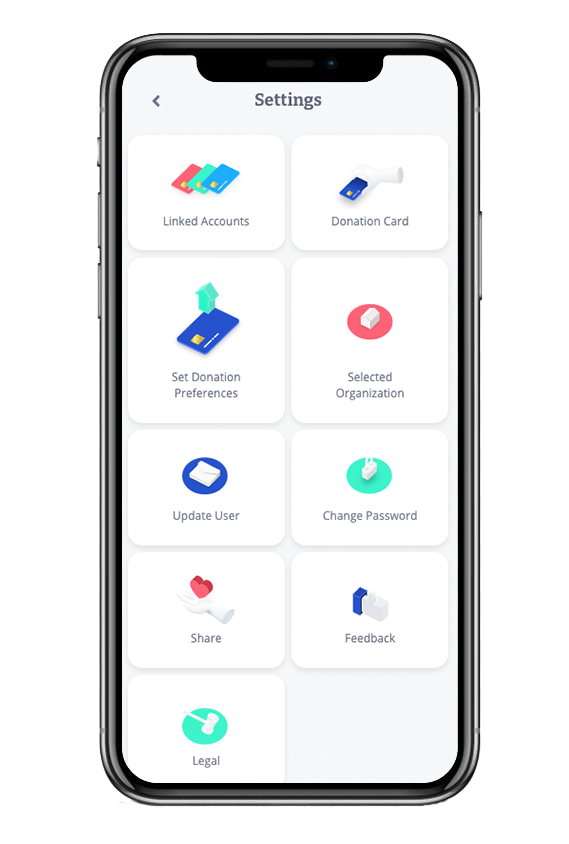 App user settings screen
