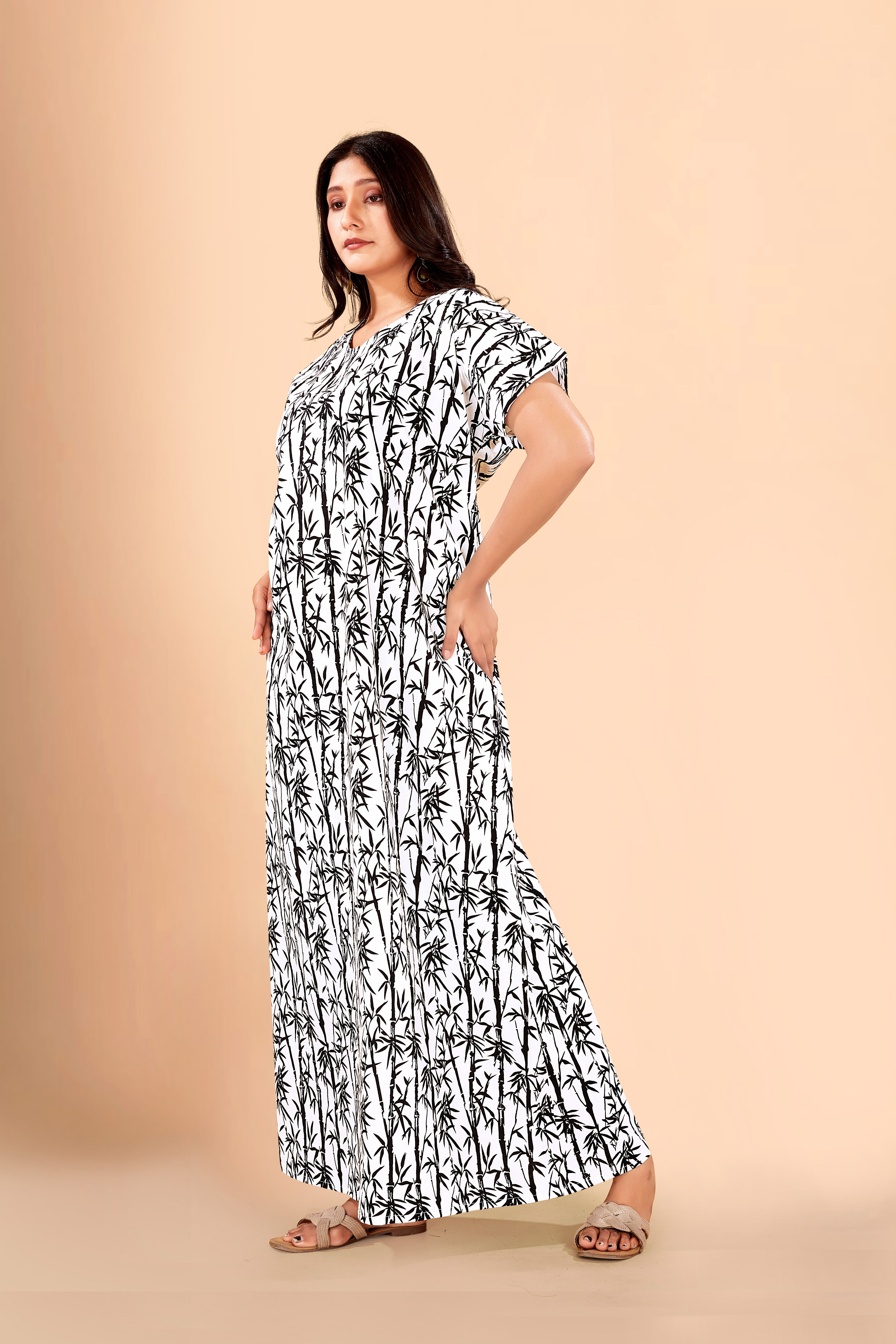 The white bamboo cane kaftan