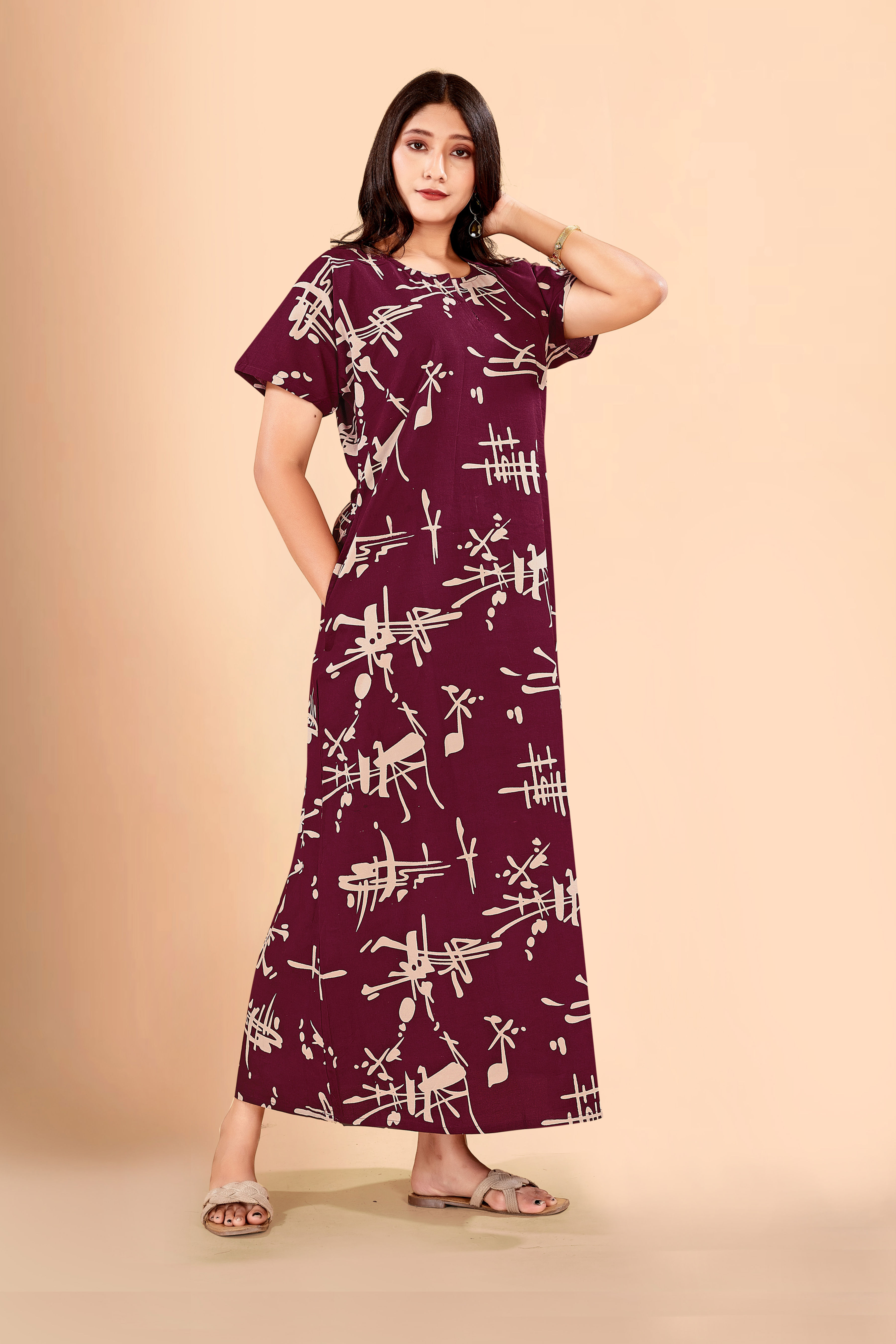 Chinese print designer kaftan