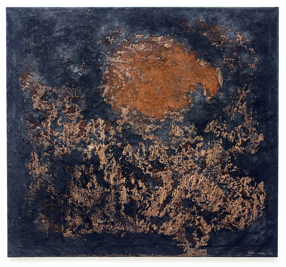 Zilia Sánchez, Ecuación (1963), medio mixto sobre lienzo, 50" x 46" x 2". Galeríe Lelong. (Foto de Gabriel López Albarrán)