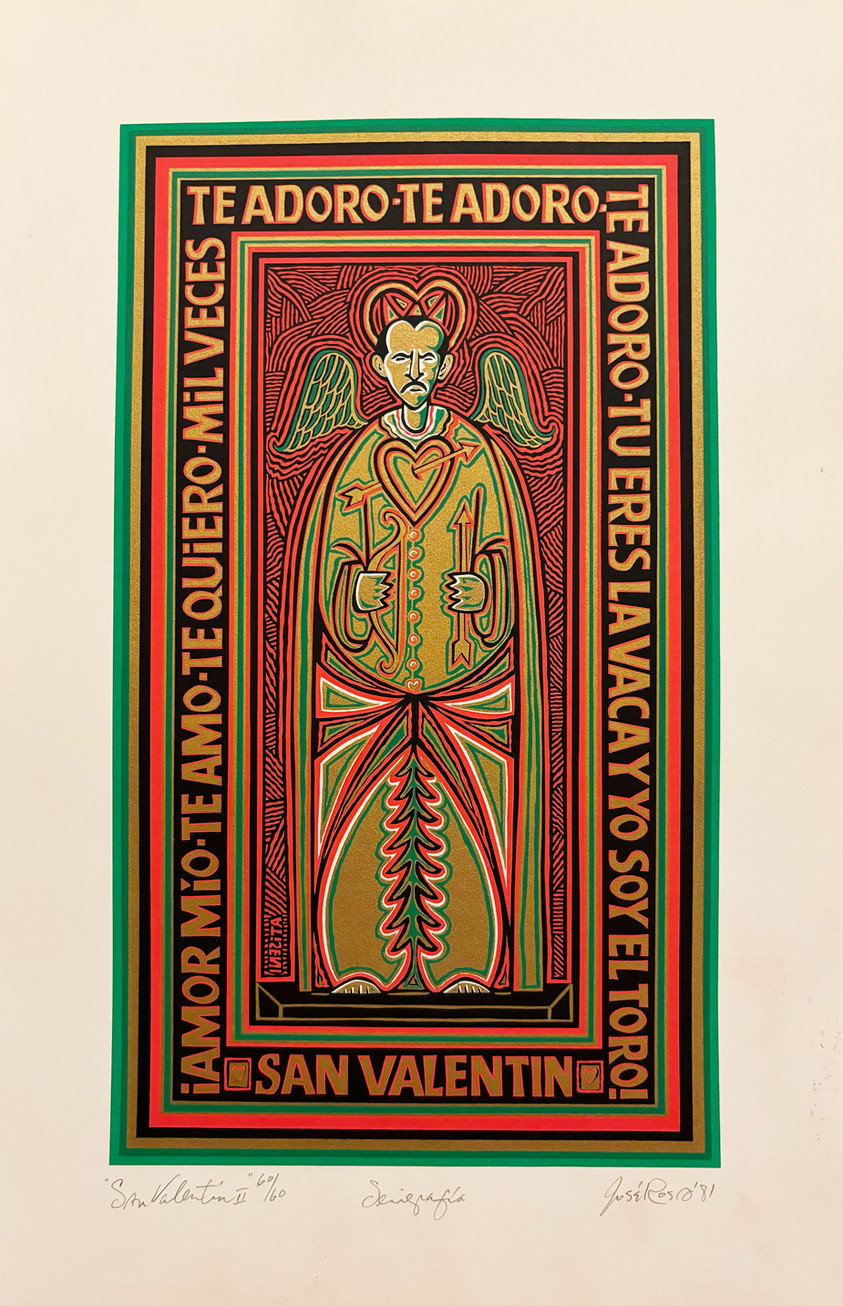 San Valentín (1981), serigrafía de José Rosa. (Foto suministrada por Jorge Rodríguez)