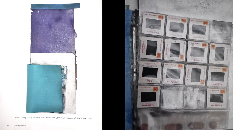 Libro de artista Sin título (1994), según aparece en el libro Con urgencia: escritos sobre el arte puertorriqueño contemporáneo (2009) de Nelson Rivera. (foto suministrada por el autor)