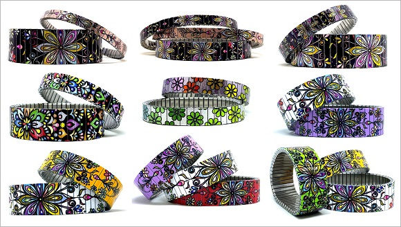 Flowers Mandala stainless steel bracelets collection