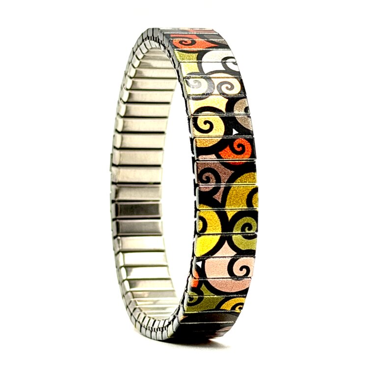 Stainless steel designer bracelet 10mm handmade in London - Circles Interwind cool earthy chic Metallic by Urband London