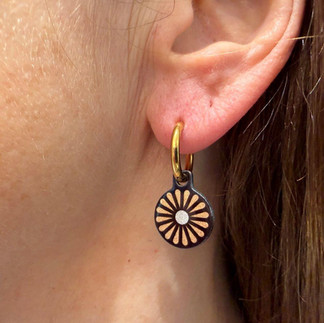 handmade double-sided stainless steel designer drop earrings from the Flowers Garden collection