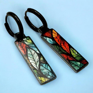 Handmade double-sided stainless steel designer drop earrings from the Flowers Garden collection