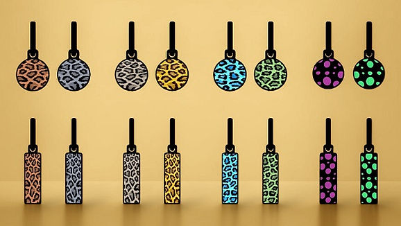 Spots stainless steel drop earrings on hoops collection