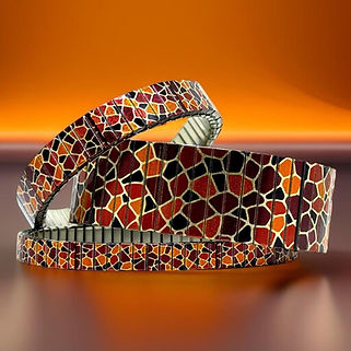 Wildlife featuring giraffe spots handmade stainless steel designer bracelets by Urband London