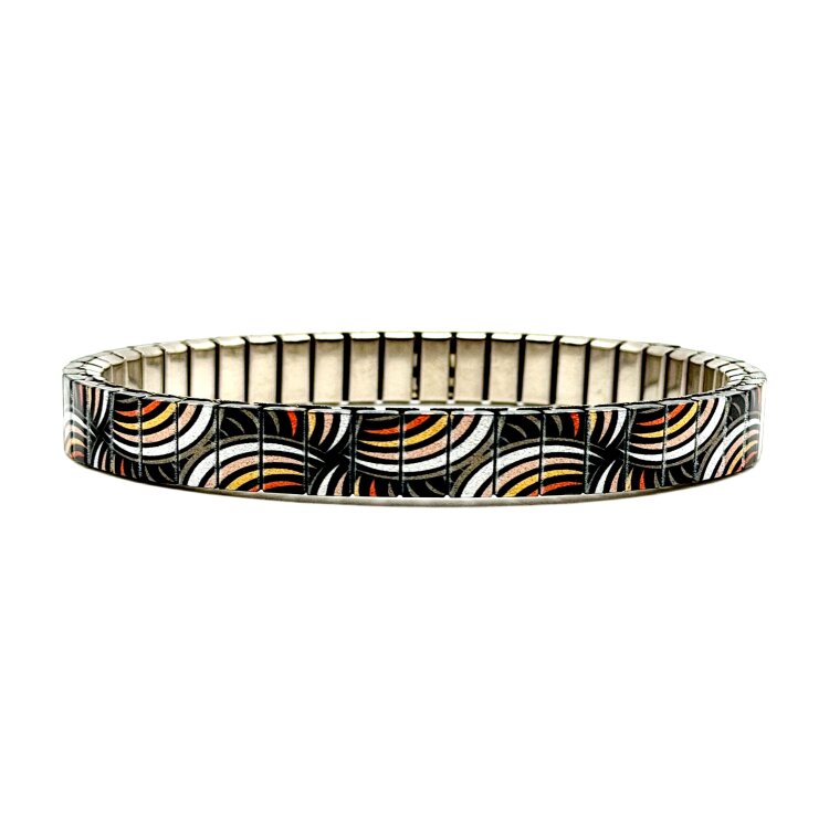 Stainless steel designer bracelet 6mm handmade in London - Circles Discs cosmos earthy cool Metallic by Urband London