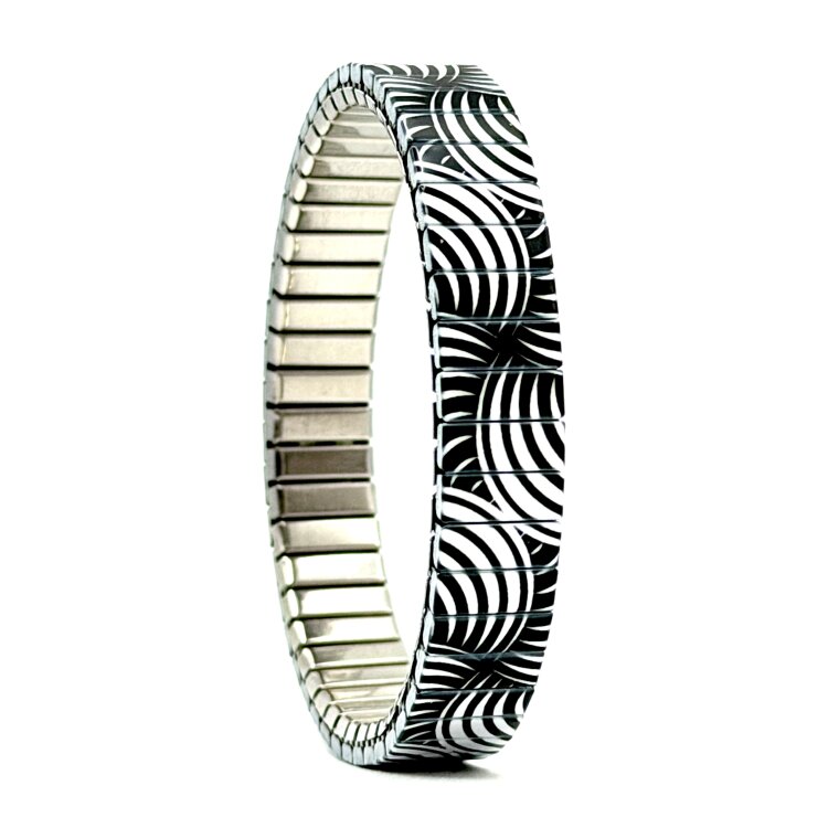 Stainless steel designer bracelet 10mm handmade in London - Circles Discs cosmos cool by Urband London