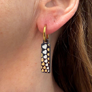 handmade double-sided stainless steel designer drop earrings from the With Love collection