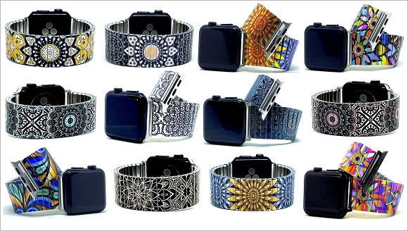 Mandala Daisies stainless steel Apple Watch bracelets collection