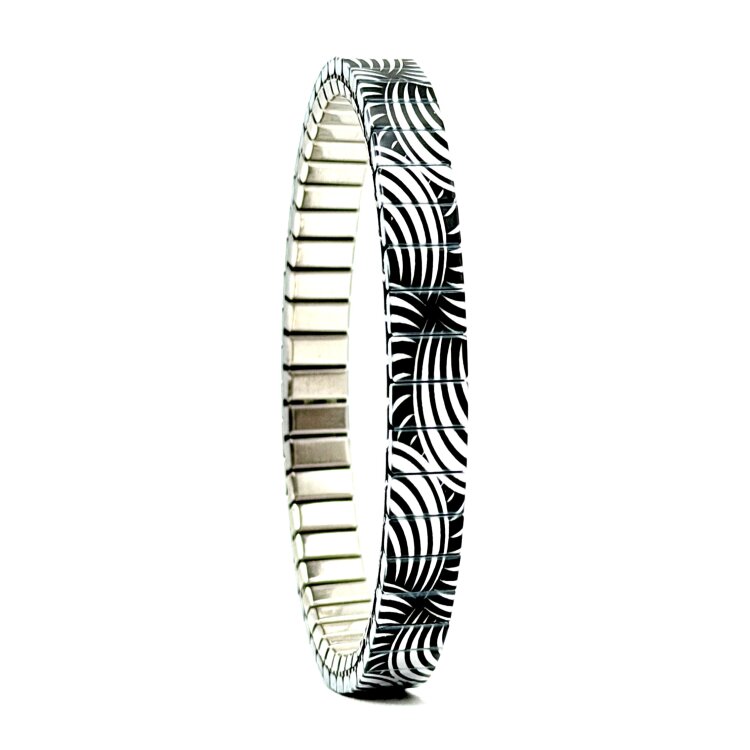 Stainless steel designer bracelet 6mm handmade in London - Circles Discs cosmos cool by Urband London