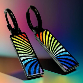 Handmade double-sided stainless steel designer drop earrings from the Checkers Simplicity collection