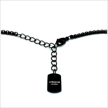 Urband London black 50cm stainless steel chain Logo tag
