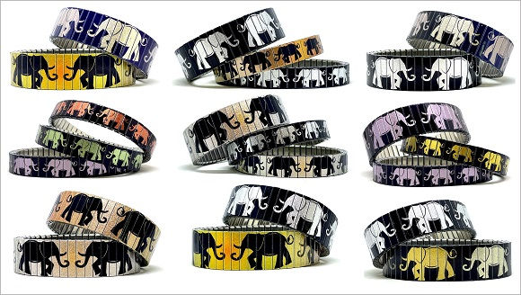 Elephants stainless steel bracelets collection