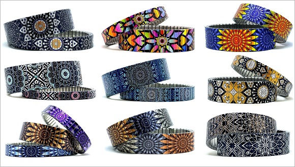 Mandala Daisies stainless steel bracelets collection