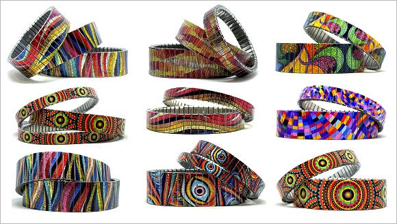 Checkers Orange stainless steel bracelets collection