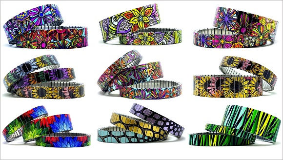 Flowers Daisies stainless steel bracelets collection