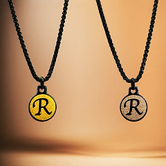Handmade double-sided designer stainless steel pendant from the Initials collection