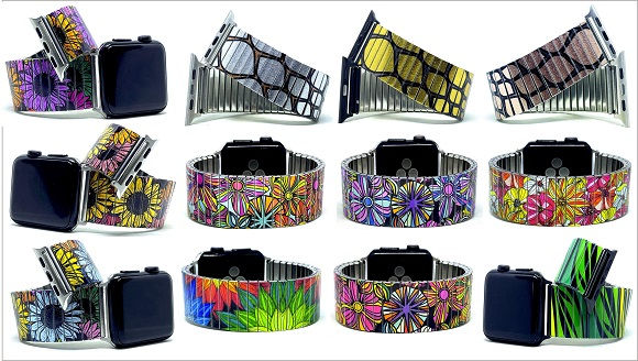 Flowers Daisies stainless steel Apple Watch bracelets collection