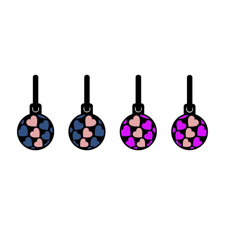 Double-sided 14mm round stainless steel drop earrings featuring the With Love blue infinity design in a metallic finish. The artwork appears on both sides of the drops, so the design remains visible as they move. by Urband London