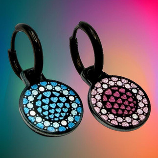 Handmade double-sided stainless steel designer drop earrings from the With Love collection