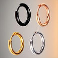 Stainless steel hoops earrings available in four colours: black, gold, rose gold and silver