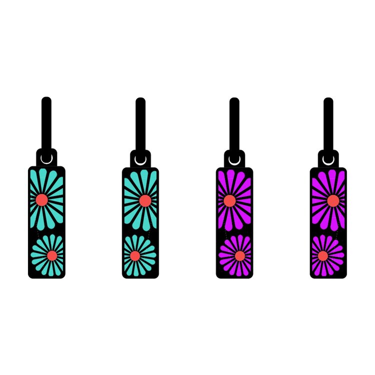 Double-sided 8mm x 24mm rectangular stainless steel drop earrings featuring the Flowers Garden bright pastels design in a metallic finish. The slim double-sided drops show the artwork from either side and create a clean, contemporary look.  by Urband London