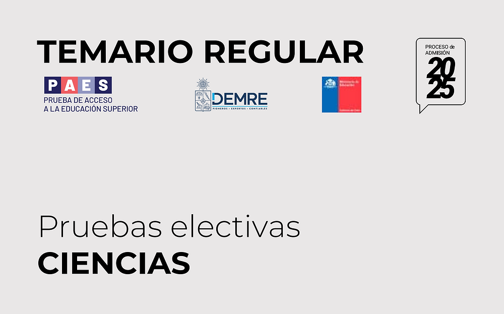 PAES 2025 TEMARIO CIENCIAS
