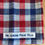 Miniature : Détail serviette écolier carreaux écossais bleu, blanc, rouge