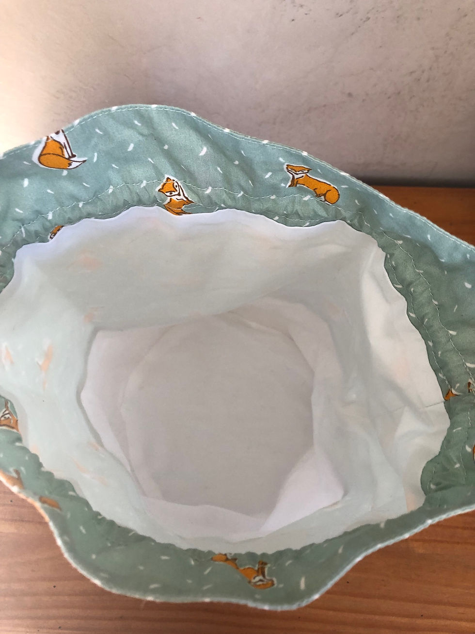 Miniature : Sac baluchon enfant vert d'eau motifs renard