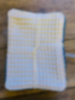 Lot de 6 grandes Lingettes lavables bleues canard côté nid d'abeille écru