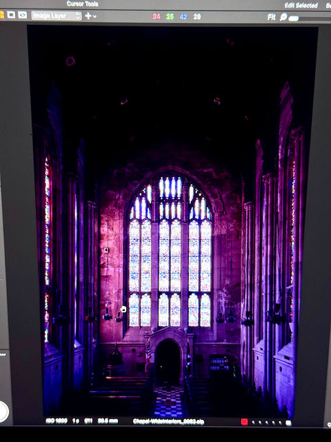 screenshot of chapel in Capture One Pro photography software