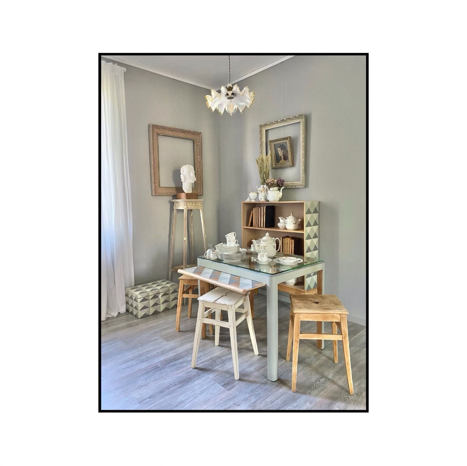 table vintage relookée