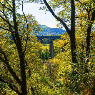 The Pontcysyllte Aqueduct from below shot by Splash Point Photo